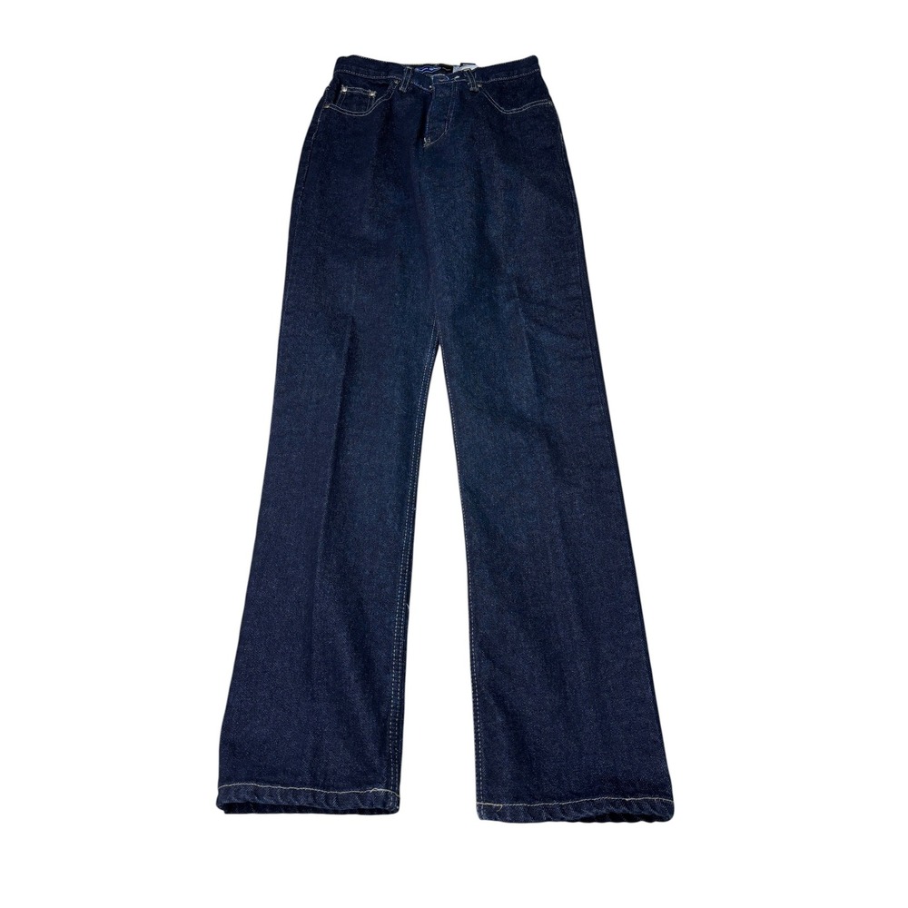 Vintage Anchor Blue Relaxed Fit Dark Wash Jeans 3/4M High Rise Indigo Womens